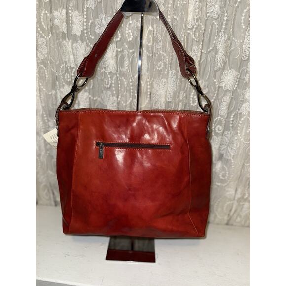 NWT WILSONS LEATHER Pelle Studio Red Leather Shoulder Bag Strap Zipper - Picture 5 of 13